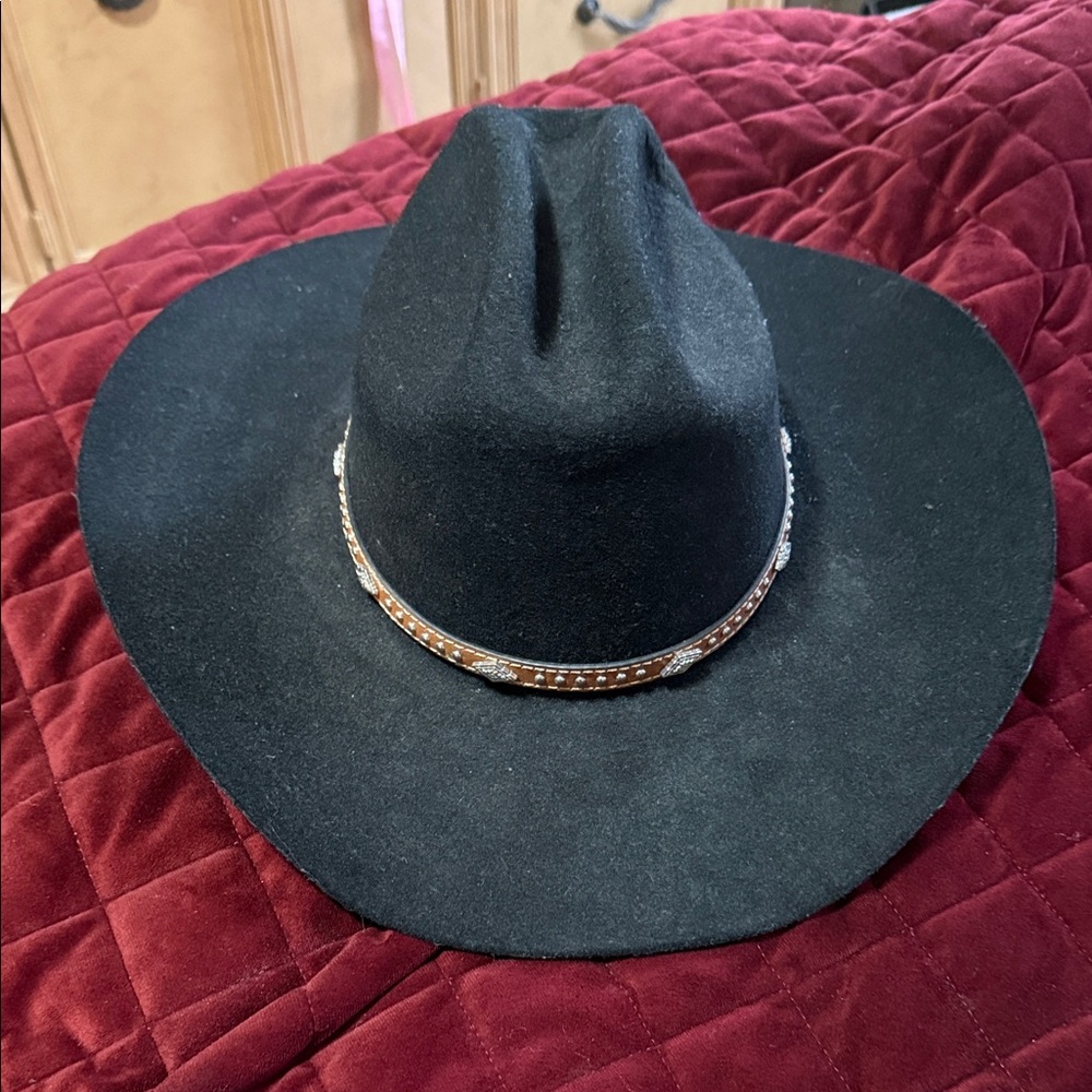 Sleek Black Men's Fedora Hat 7.5